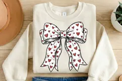 Valentine's Day Coquette Bow PNG, Red Heart Valentine's Product Image 2