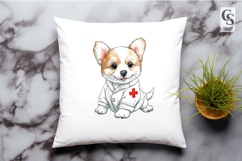 Cute Nurse Puppy Dog Clipart Sublimation PNG Product Image 2