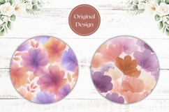Pastel Flowers Car Coasters, Summer Round Coaster Designs Product Image 2