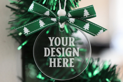 Christmas Acrylic Ornament Mockups | Round Clear Acrylic Orn Product Image 1