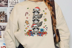 Cute Christmas Raccoon Stack Sublimation, Christmas Png Product Image 2