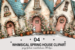 Whimsical Spring House Clipart Spring House Png Product Image 1