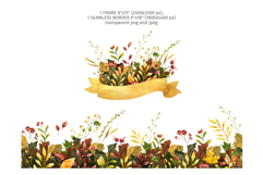 Fall Clipart, Patterns, Frames with Autumn Leaves Product Image 5