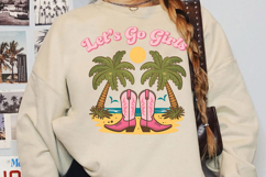Let&#039;s Go Girls Sublimation, Western Summer Png Product Image 3