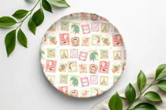 Christmas Postcard Pattern, Vintage Holiday Seamless Product Image 5