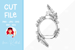 Floral perfume bottle Line Art Cut File Product Image 1