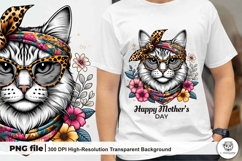 Stylish Cat Mom Illustration Bundle Mother&#039;s Day Sublimation Product Image 9