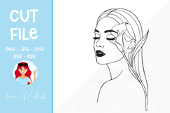 Woman portrait with flowers silhouette,cut file, T-shirt SVG Product Image 1