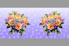 Mother's Day Purple Watercolor Flowers Mug Wrap Sublimation Product Image 2