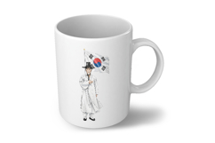 Elderly Korean Scholar Official Hanbok Taegeukgi Flag PNG Product Image 6