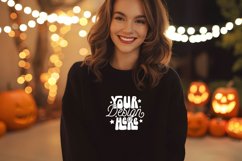 Gildan 18000 Black Mockup, Halloween Gildan 18000 Mockup Product Image 1