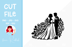 Bride and groom silhouette, cut file, wedding SVG Product Image 1
