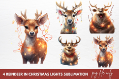 Reindeer In Christmas Lights Clipart Product Image 1