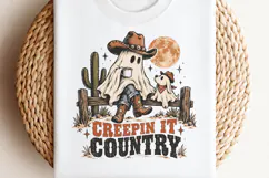 Hauntin' the Honky Tonk Ghost Cowboy PNG, Spooky Western Cow Product Image 2
