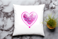 Glossy Pink Heart Love Sublimation PNG Product Image 2