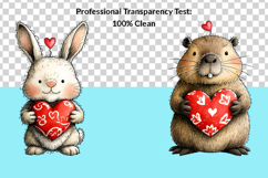 25 Whimsical Valentine Animals Clipart Bundle Product Image 6