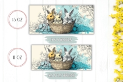 Easter Basket Mug, Cartoon Easter Bunnies Mug Wrap Design Product Image 2