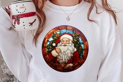 Stained Glass Painting Of Santa Clipart Sublimation Product Image 2