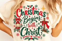 Christmas Begins With Christ PNG. Funny Christmas PNG Product Image 2