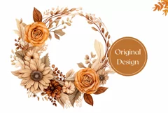 Watercolor Floral Wreath Tumbler Wrap, Wreath Sublimation Product Image 2