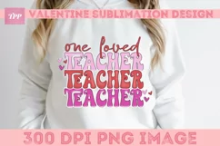 Teacher Valentine png, Valentine's Day Sublimation Design Product Image 3