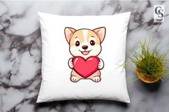 Cute Puppy With Heart Clipart Sublimation PNG Product Image 3