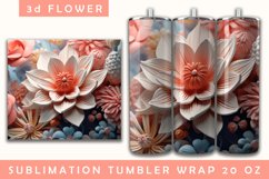 3d Flower Sublimation Tumbler | 3d Tumbler Wrap Product Image 1