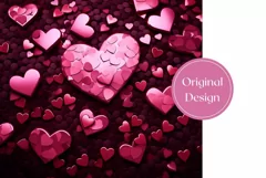 3D Love Heart Tumbler, Valentine's Day Sublimation Designs Product Image 2