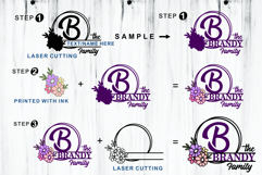 Flower Monogram Split Letters Alphabet SVG Laser Cut Files Product Image 4