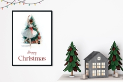 Happy Christmas Greeting Card, Watercolor Christmas PNG Product Image 2
