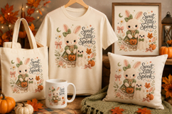 Sweet Little Spook PNG, Halloween Bunny Sublimation Clipart Product Image 2