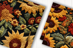 Sunflower Autumn Rustic Digital Paper Product Image 2