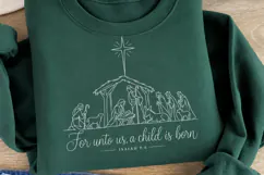 For Unto Us a Child Is Born Nativity PNG, Isaiah 9:6 Christi Product Image 2