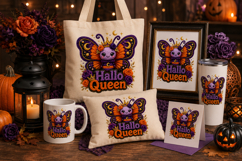 Halloween Butterfly PNG, Hallo Queen Sublimation Clipart Product Image 2