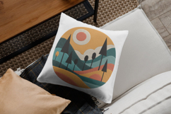 Retro Mountain Landscape Embroidery Design Product Image 2