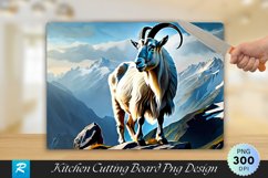 Mountain Goat Background Cutting Board Sublimation Design Product Image 1