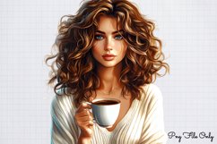 Coffee Shop Girls Clipart PNG Product Image 1