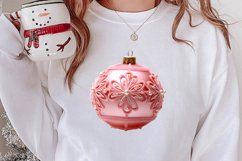 Pink Christmas Crochet Clipart, Christmas PNG Product Image 2