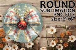 Radiant Round Coaster Design, Holiday Bow Product Image 1