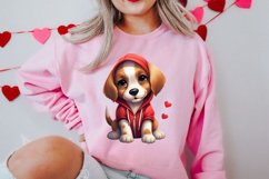 Cute Valentine Dog Clipart, Valentines Day Dog Clipart Product Image 2