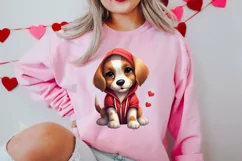 Cute Valentine Dog Clipart, Valentines Day Dog Clipart Product Image 2