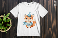 Cute Fox Party 2026 Clipart Sublimation PNG Product Image 2