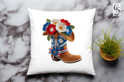 Patriotic Cowboy Boot Floral Clipart Sublimation PNG Product Image 2