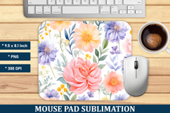 Watercolor Flower Mouse Pad | Mouse Pad Sublimation Product Image 1