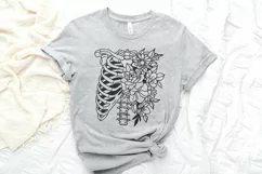 Rib Cage and Flowers svg, Floral Rib Cage svg, Skeleton svg Product Image 2