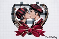 Red Black Glitter Plaid Clipart PNG Product Image 1