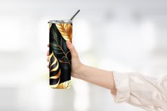 Golden and black 3d leaves tumbler wrap Product Image 2
