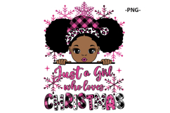 Just a Girl Who Loves Christmas PNG Black Girl Red Plaid Product Image 2