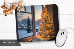 Cheerful Christmas Corner with Glowing Tree Mouse Pad PNG Product Image 1
