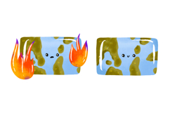 ad Earth on Fire Clipart Set Hand Drawn Climate Change Product Image 5